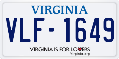 VA license plate VLF1649