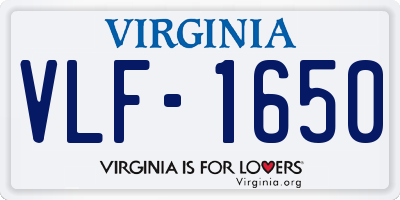 VA license plate VLF1650