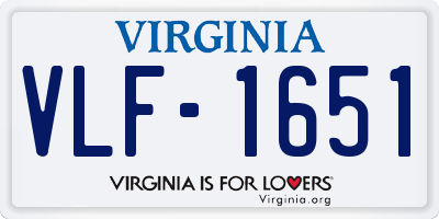 VA license plate VLF1651