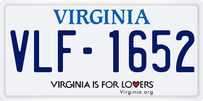 VA license plate VLF1652