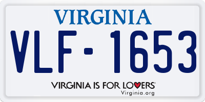 VA license plate VLF1653