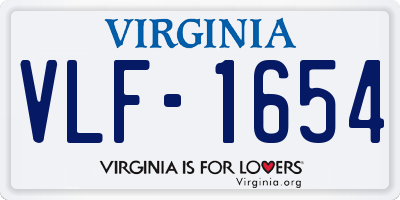 VA license plate VLF1654