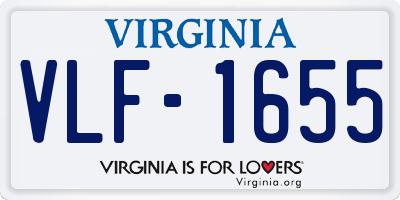 VA license plate VLF1655