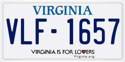 VA license plate VLF1657