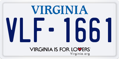 VA license plate VLF1661