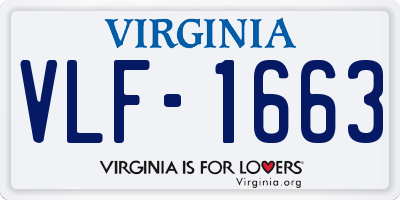 VA license plate VLF1663