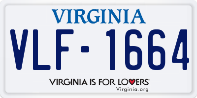 VA license plate VLF1664