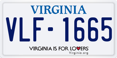 VA license plate VLF1665