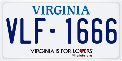 VA license plate VLF1666