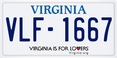 VA license plate VLF1667