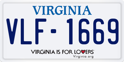 VA license plate VLF1669
