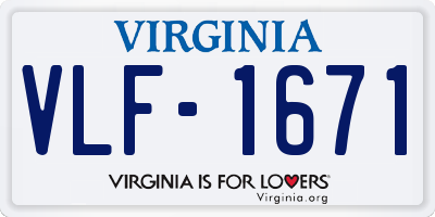 VA license plate VLF1671
