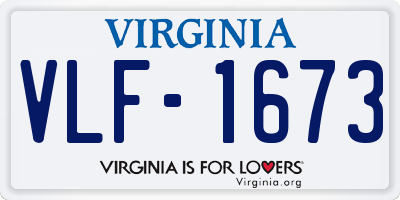 VA license plate VLF1673