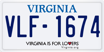 VA license plate VLF1674