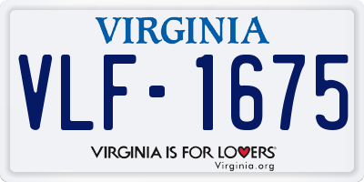 VA license plate VLF1675