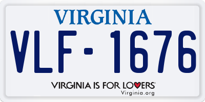 VA license plate VLF1676