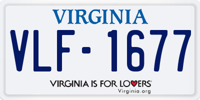VA license plate VLF1677