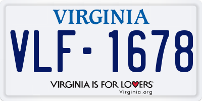 VA license plate VLF1678