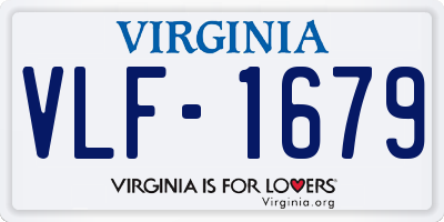 VA license plate VLF1679