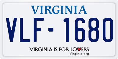 VA license plate VLF1680