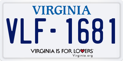 VA license plate VLF1681
