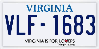 VA license plate VLF1683