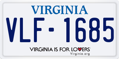 VA license plate VLF1685