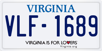 VA license plate VLF1689