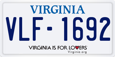 VA license plate VLF1692