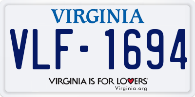 VA license plate VLF1694
