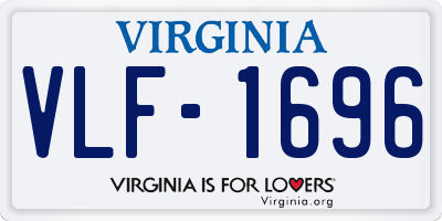 VA license plate VLF1696