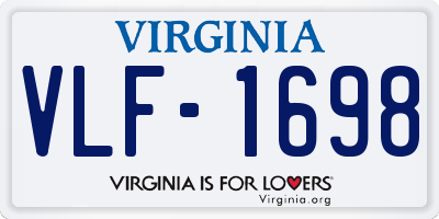 VA license plate VLF1698