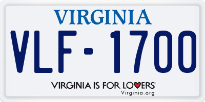 VA license plate VLF1700