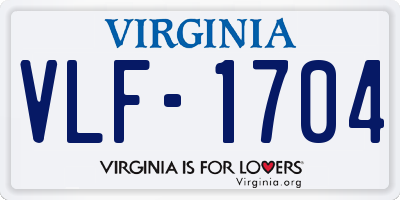 VA license plate VLF1704