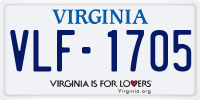 VA license plate VLF1705