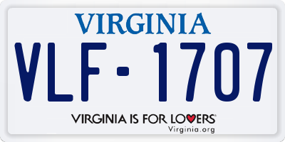 VA license plate VLF1707