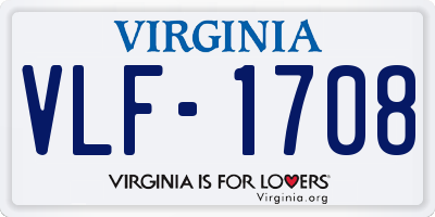 VA license plate VLF1708