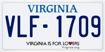 VA license plate VLF1709