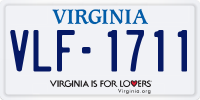 VA license plate VLF1711