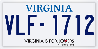 VA license plate VLF1712