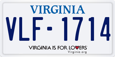 VA license plate VLF1714