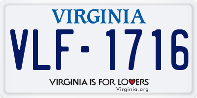 VA license plate VLF1716