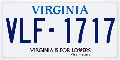 VA license plate VLF1717