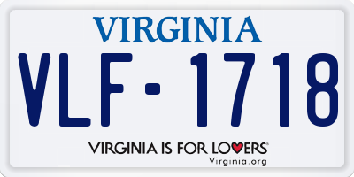 VA license plate VLF1718