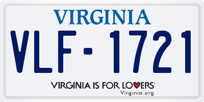 VA license plate VLF1721