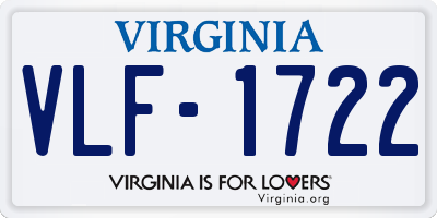 VA license plate VLF1722