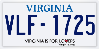 VA license plate VLF1725