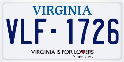 VA license plate VLF1726