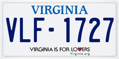 VA license plate VLF1727