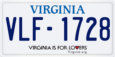 VA license plate VLF1728